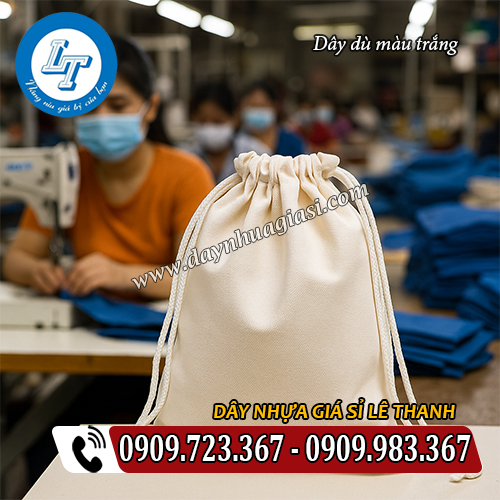 dây dù màu trắng dùng may balo rút dây dù màu trắng dùng may balo rút