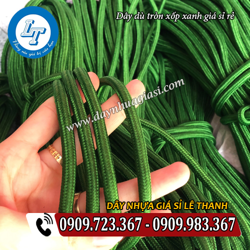 dây dù tròn xốp xanh chất lượng bề mặt không bị bai xù dây dù tròn xốp xanh chất lượng bề mặt không bị bai xù