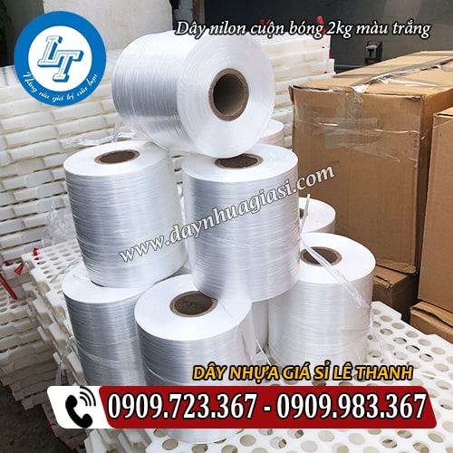 dây nilon cuộn bóng loại 2 kg màu trắng giá rẻ tại nhà phân phối dây nilon cuộn bóng loại 2 kg màu trắng giá rẻ tại nhà phân phối