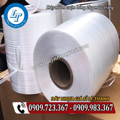 dây nilon cuộn bóng loại 2 kg màu trắng trong dây nilon cuộn bóng loại 2 kg màu trắng trong