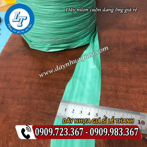 dây nilon cuộn dạng ống bản rộng 5cm chưa gấp mép dây nilon cuộn dạng ống bản rộng 5cm chưa gấp mép