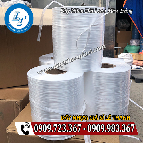 dây nilon đài loan màu trắng cuộn 2kg dây nilon đài loan màu trắng cuộn 2kg