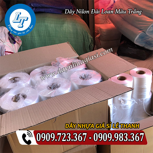 dây nilon đài loan màu trắng giá rẻ thùng 12 cuộn dây nilon đài loan màu trắng giá rẻ thùng 12 cuộn