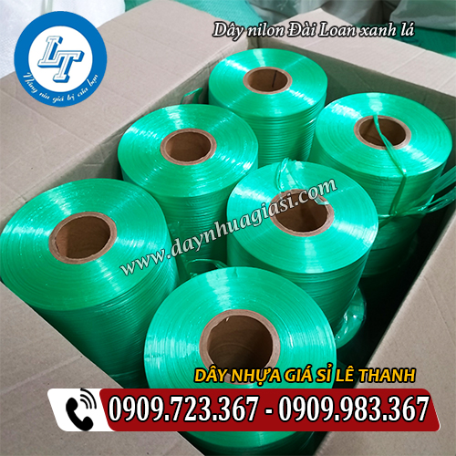 dây nilon đài loan màu xanh lá đóng thùng 12 cuộn dây nilon đài loan màu xanh lá đóng thùng 12 cuộn