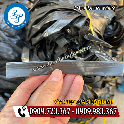 dây nilon đen bản to giá rẻ bó 25kg dây nilon đen bản to giá rẻ bó 25kg