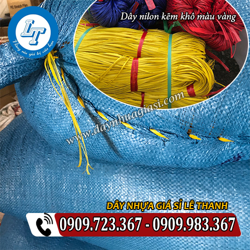 dây nilon kẽm khô màu vàng khâu bao tải dây nilon kẽm khô màu vàng khâu bao tải