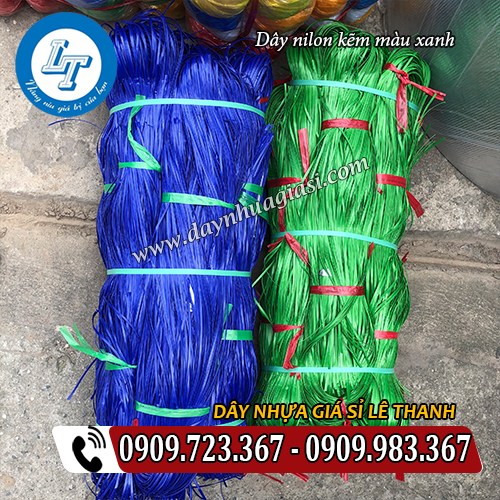 dây nilon kẽm khô màu xanh bó 10kg dây nilon kẽm khô màu xanh bó 10kg