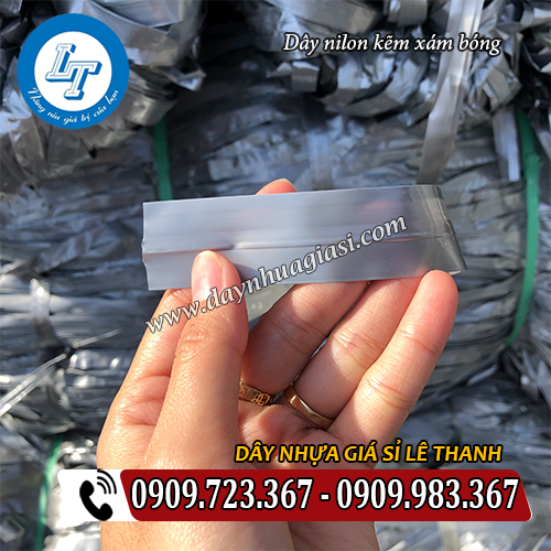 dây nilon kẽm xám bóng bản rộng sợi dây to dây nilon kẽm xám bóng bản rộng sợi dây to