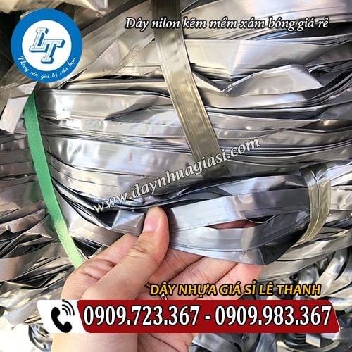 dây nilon kẽm mềm xám bóng giá rẻ bản rộng 2cm dây nilon kẽm mềm xám bóng giá rẻ bản rộng 2cm