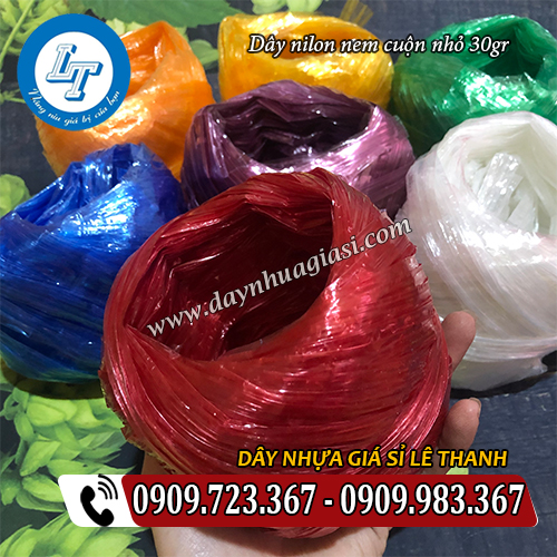dây nilon nem cuộn nhỏ 30g đủ màu đẹp dây nilon nem cuộn nhỏ 30g đủ màu đẹp