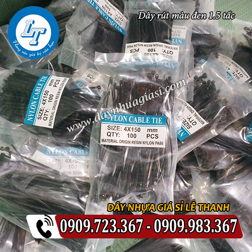 dây rút màu đen 1.5 tấc giá rẻ đóng bịch 100 sợi dây rút màu đen 1.5 tấc giá rẻ đóng bịch 100 sợi