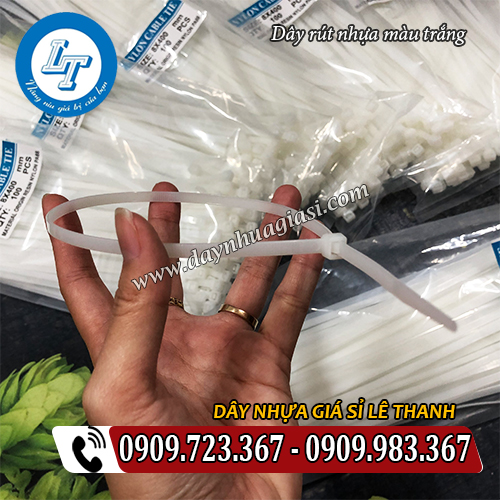 dây rút nhựa màu trắng đóng bịch 100 sợi dây rút nhựa màu trắng đóng bịch 100 sợi