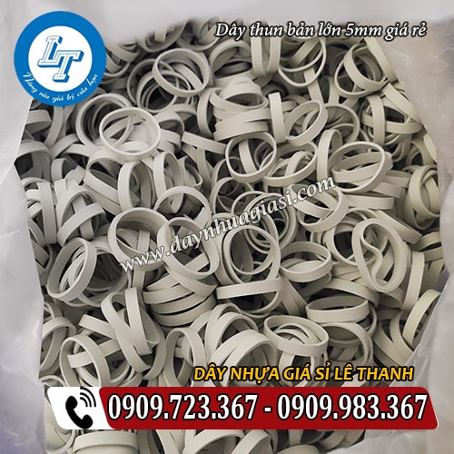 dây thun bản lớn 5mm màu trắng sữa giá rẻ dây thun bản lớn 5mm màu trắng sữa giá rẻ