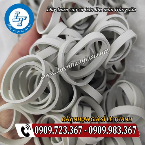 dây thun cao su bản lớn màu trắng sữa dây thun cao su bản lớn màu trắng sữa