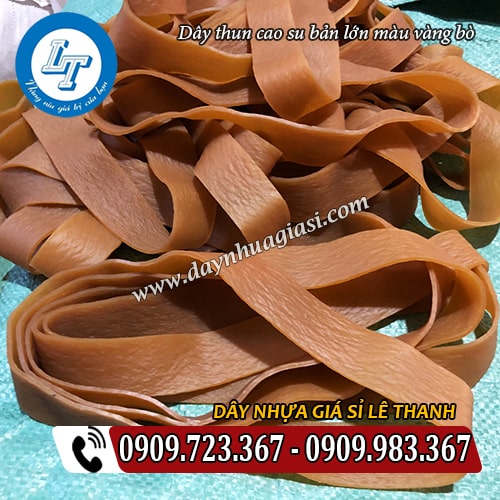 dây thun cao su bản lớn màu vàng bò giá rẻ dây thun cao su bản lớn màu vàng bò giá rẻ