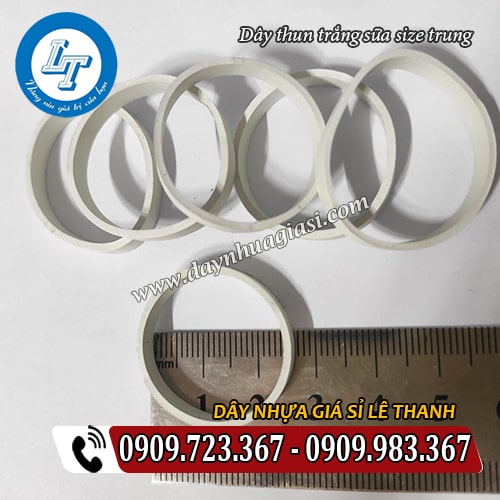 dây thun trắng sữa size trung đường kính 25mm dây thun trắng sữa size trung đường kính 25mm