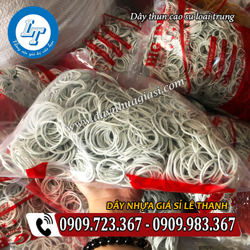 dây thun loại trung màu trắng sữa đóng bịch dây thun loại trung màu trắng sữa đóng bịch