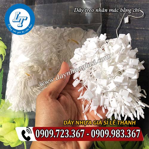 dây treo nhãn mác bằng chỉ kèm khóa nhựa màu trắng dây treo nhãn mác bằng chỉ kèm khóa nhựa màu trắng
