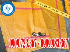 Bán bao tải vàng kẻ sọc có dây rút giá sỉ