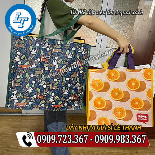 túi pp dệt siêu thị xách tay hoặc mang vai tiện lợi túi pp dệt siêu thị xách tay hoặc mang vai tiện lợi