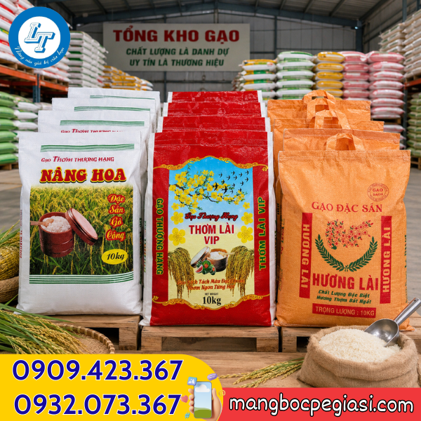 Bao đựng gạo 10kg tiện lợi cho cửa hàng Bao đựng gạo 10kg