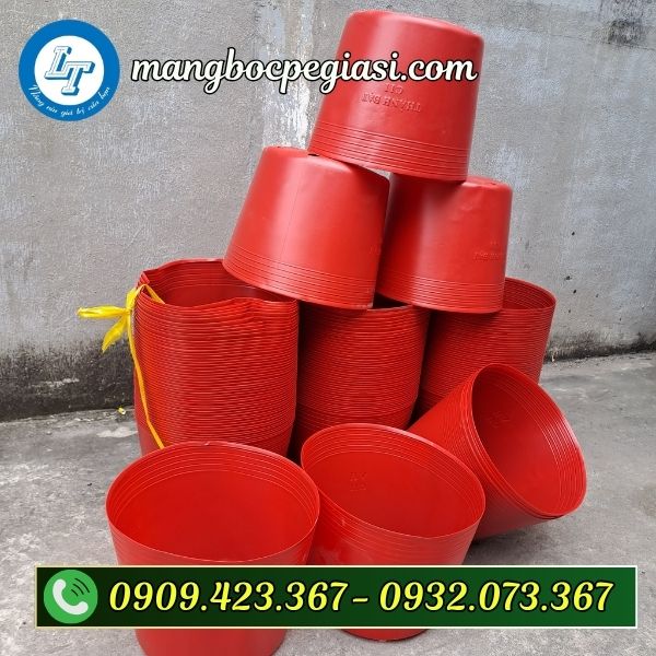 Chậu nhựa ươm cây giống màu đỏ Chậu nhựa ươm cây giống