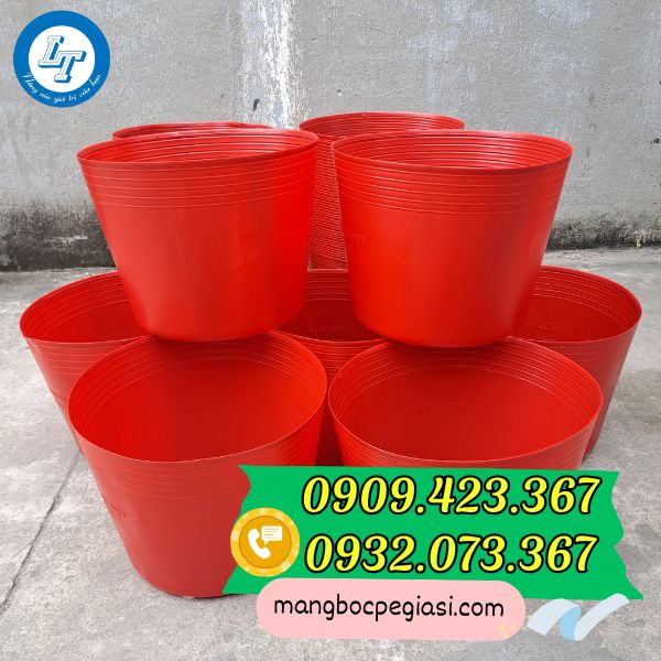 Chậu nhựa màu đỏ Chậu nhựa màu đỏ