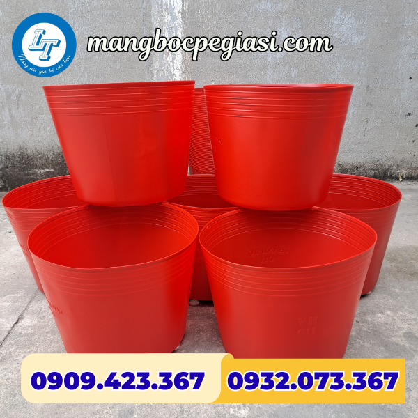 Chậu nhựa trồng cây màu đỏ Chậu nhựa trồng cây màu đỏ