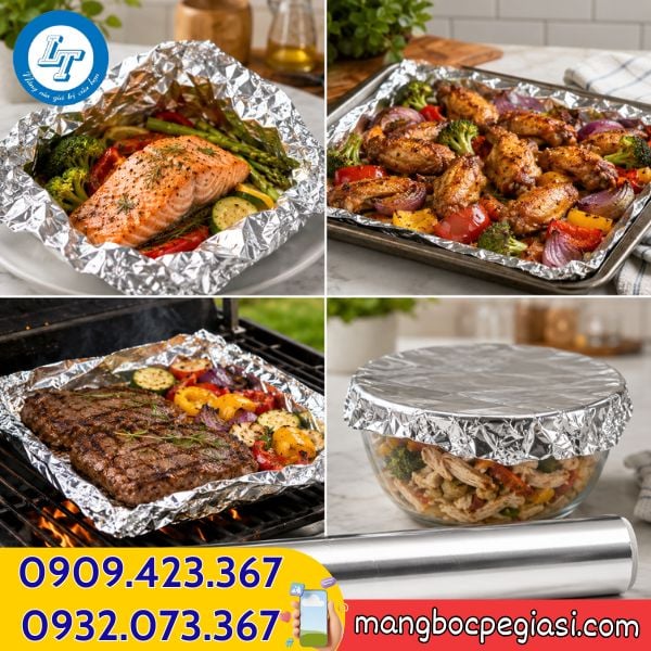 Ứng dụng giấy bạc nướng Giấy bạc nướng giá sỉ nhiều kích cỡ