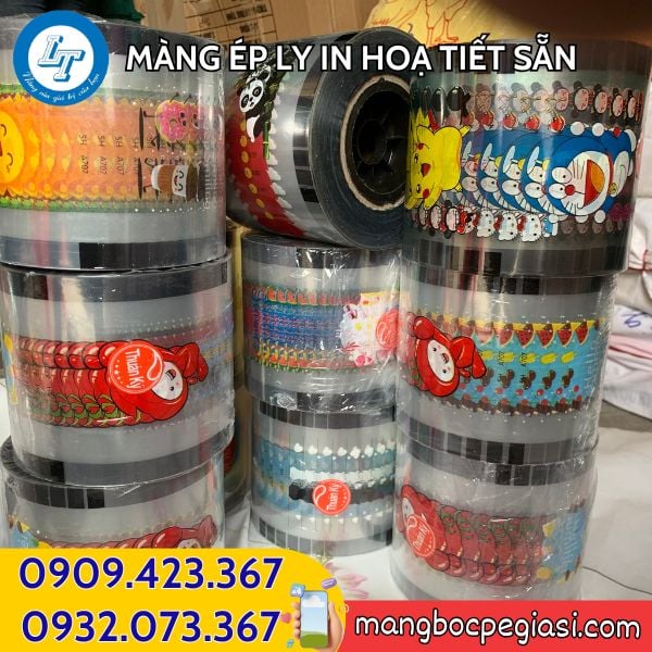 Cuộn màng ép ly in hoạ tiết sẵn Cuộn màng ép ly in hoạ tiết sẵn