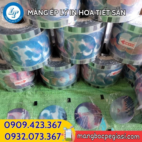 Cuộn màng ép ly in hoạ tiết sẵn giá rẻ Cuộn màng ép ly in hoạ tiết sẵn