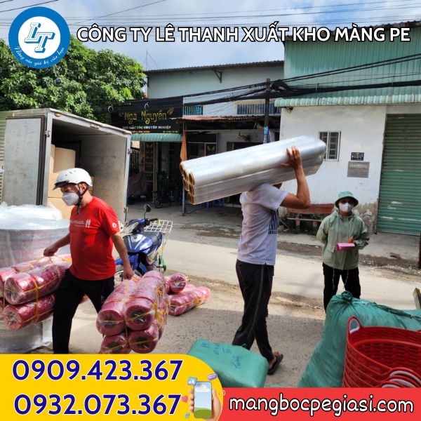 Giao hàng màng PE Màng PE màu xanh lá