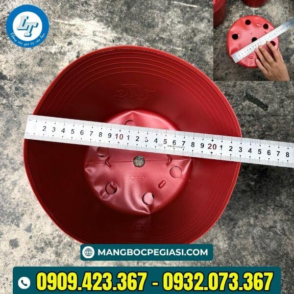 Đo kích cỡ chậu nhựa đỏ c9 Đo kích cỡ chậu nhựa đỏ c9