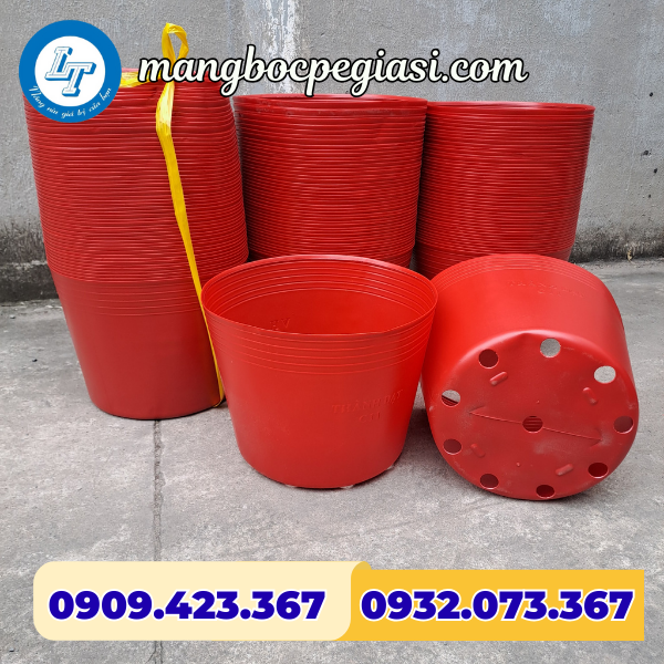Chậu nhựa trồng cây màu đỏ Chậu nhựa trồng cây màu đỏ