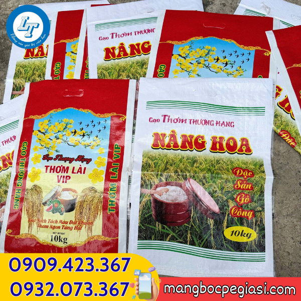 Bao đựng gạo 10kg nhiều mẫu in sẵn đẹp Bao đựng gạo 10kg