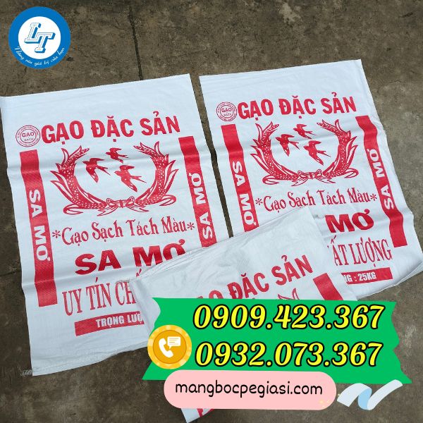 Bao đựng gạo in sẵn giá rẻ Bao đựng gạo in sẵn