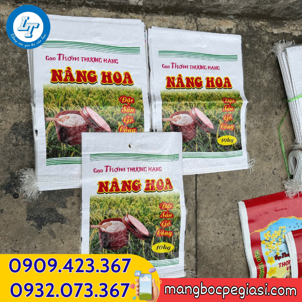 Bao đựng gạo 10kg in sẵn giá tốt Bao đựng gạo 10kg