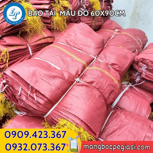 Bao tải màu đỏ 60x90cm giá sỉ rẻ Bao tải màu đỏ 60x90cm
