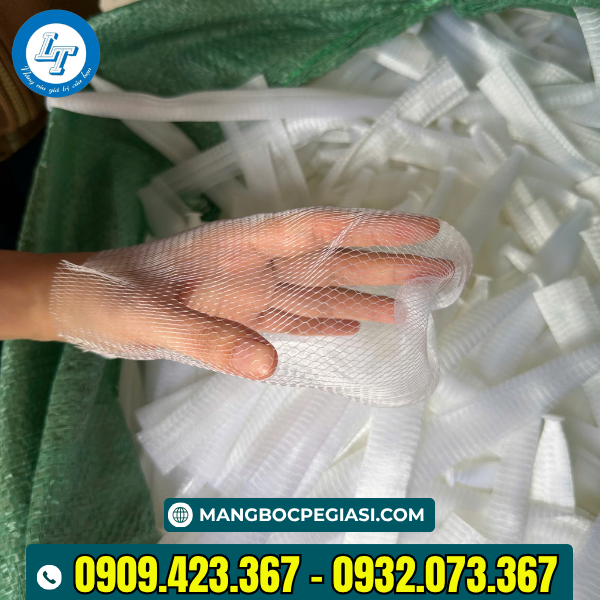 Túi lưới nhựa màu trắng co giãn tốt, bề mặt lưới thoáng khí Túi lưới nhựa màu trắng