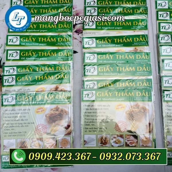 Giấy thấm dầu thực phẩm bịch 20 tờ Giấy thấm dầu thực phẩm