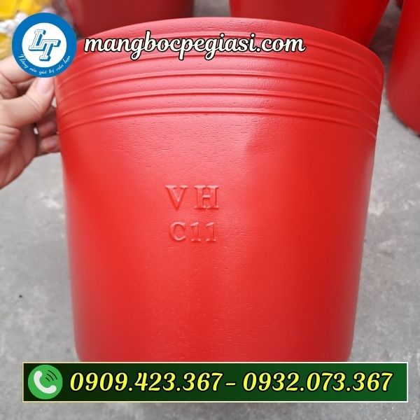 Chậu nhựa C11 màu đỏ Chậu nhựa C11 màu đỏ