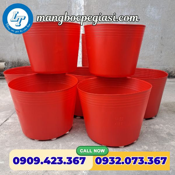Chậu nhựa màu đỏ Chậu nhựa màu đỏ