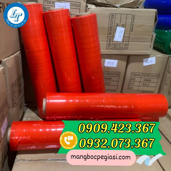 Màng PE màu đỏ 50cm Màng PE màu đỏ