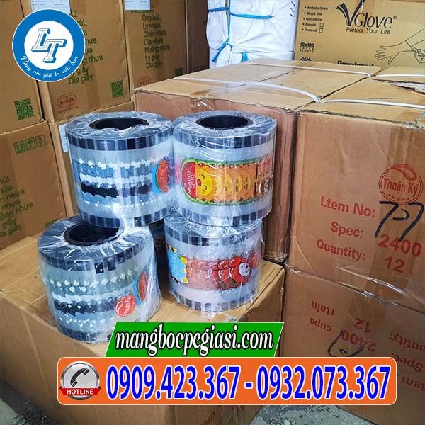 Cuộn ép ly in sẵn logo Cuộn ép ly in sẵn logo