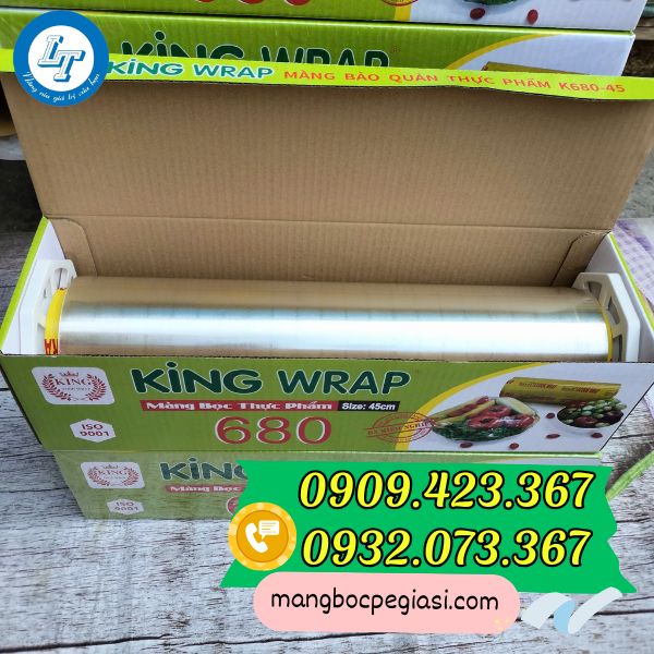 Màng bọc thực phẩm King wrap 680 đóng hộp tiện lợi Hộp Màng bọc thực phẩm King wrap 680