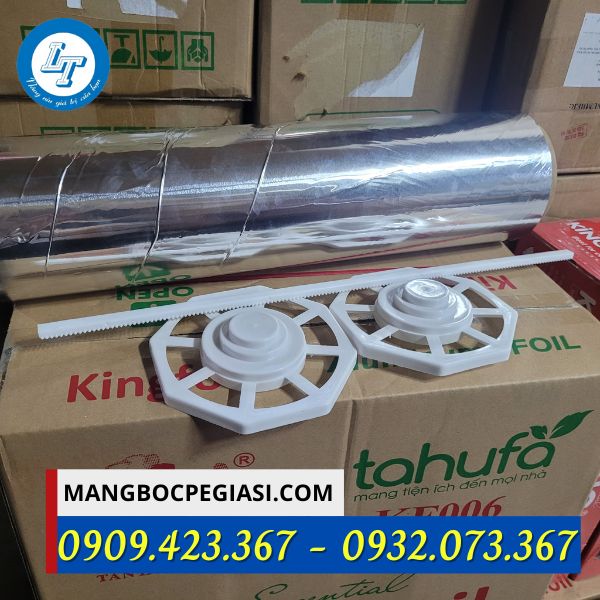 Giấy bạc nướng 45cm kèm dao cắt và 2 giá đỡ Giấy bạc nướng 45cmx5kg