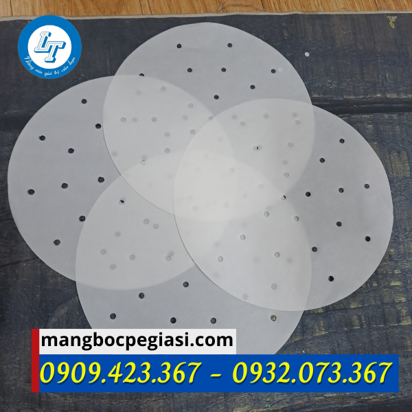 Giấy nến tròn đục lỗ lót nồi chiên Giấy nến tròn đục lỗ lót nồi chiên