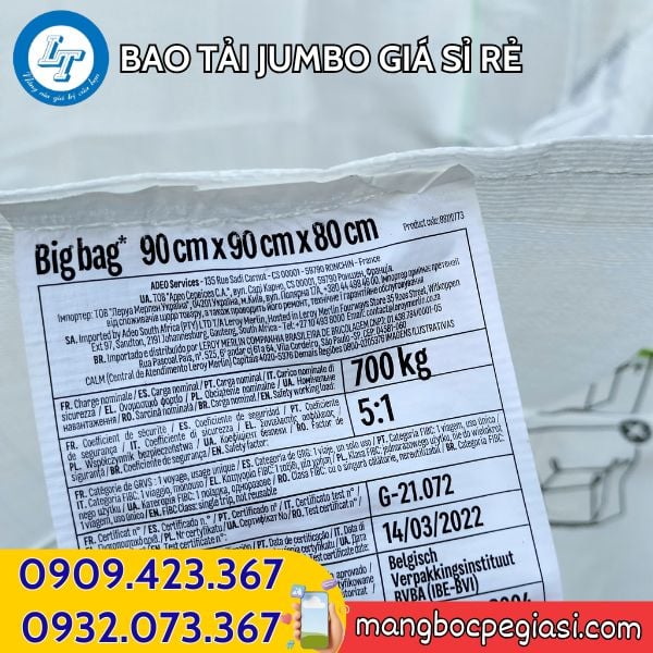 Bao jumbo kích cỡ lớn Bao jumbo kích cỡ lớn