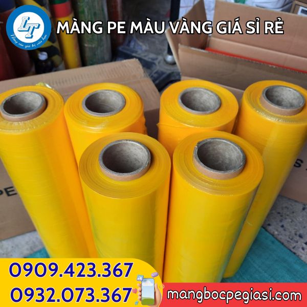 Màng PE bọc hàng màu vàng Màng PE bọc hàng màu vàng