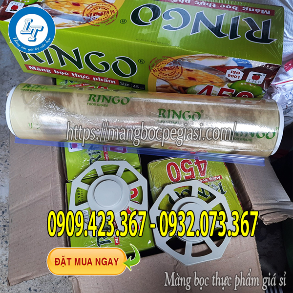Màng bọc thực phẩm 45x450m có dao cắt và chân đế đi kèm Màng bọc thực phẩm 45x450m có dao cắt và chân đế đi kèm
